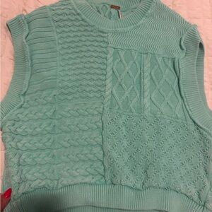 Free People Mint Green Patchwork Tank Top